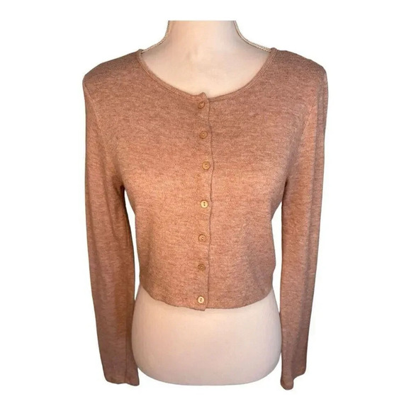 Zara Sweaters - ZARA Woman’s‎ Medium Soft Pink Taupe Cropped Cardigan Sweater
